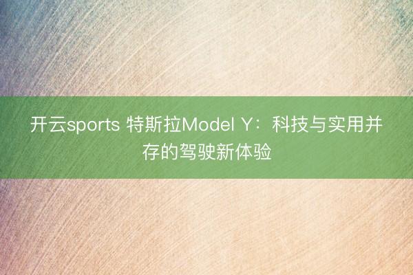 开云sports 特斯拉Model Y：科技与实用并存的驾驶新体验