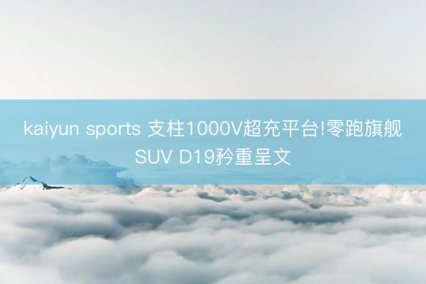 kaiyun sports 支柱1000V超充平台!零跑旗舰SUV D19矜重呈文