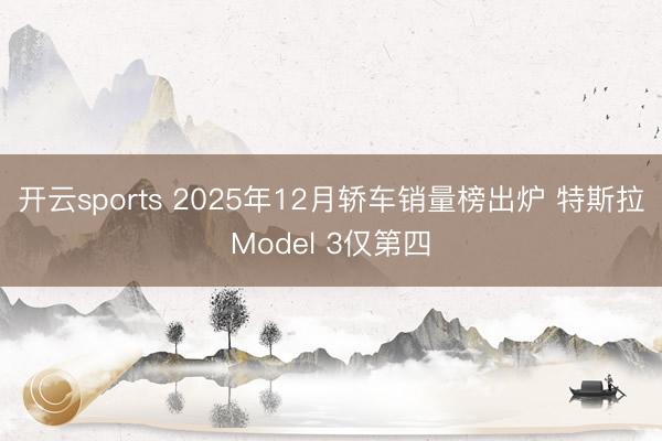 开云sports 2025年12月轿车销量榜出炉 特斯拉Model 3仅第四