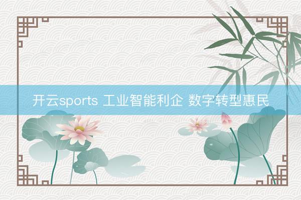 开云sports 工业智能利企 数字转型惠民