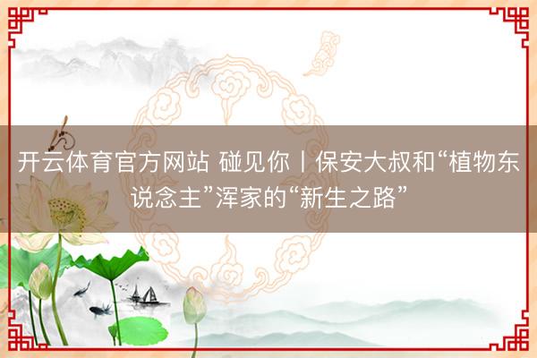 开云体育官方网站 碰见你丨保安大叔和“植物东说念主”浑家的“新生之路”