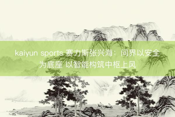 kaiyun sports 赛力斯张兴海:问界以安全为底座 以智能构筑中枢上风