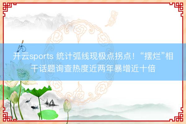 开云sports 统计弧线现极点拐点！“摆烂”相干话题询查热度近两年暴增近十倍